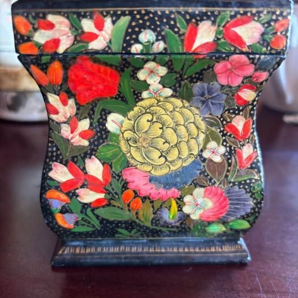 Antique Hand painted card box